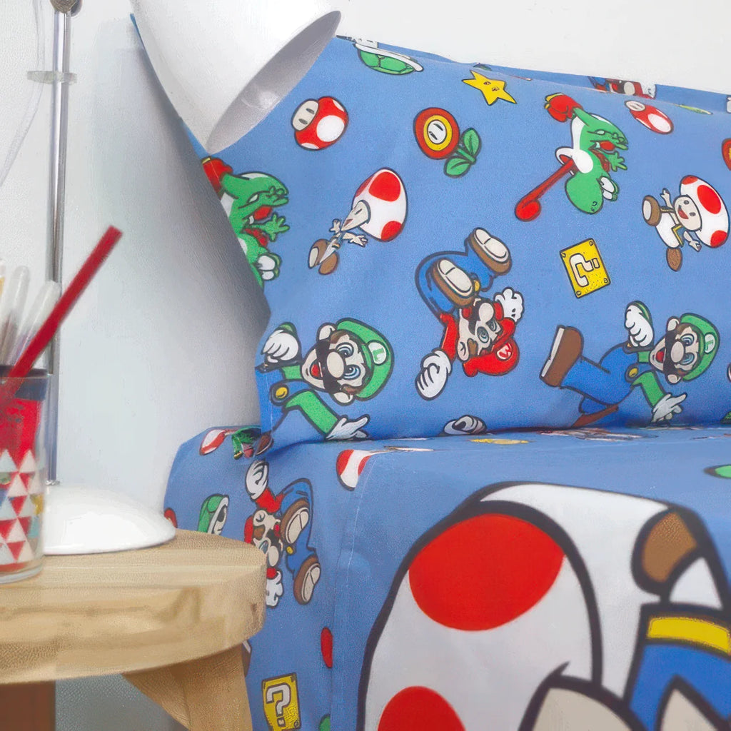 Super Mario Bros Sheets Set Bed 90cm - TOYBOX Toy Shop