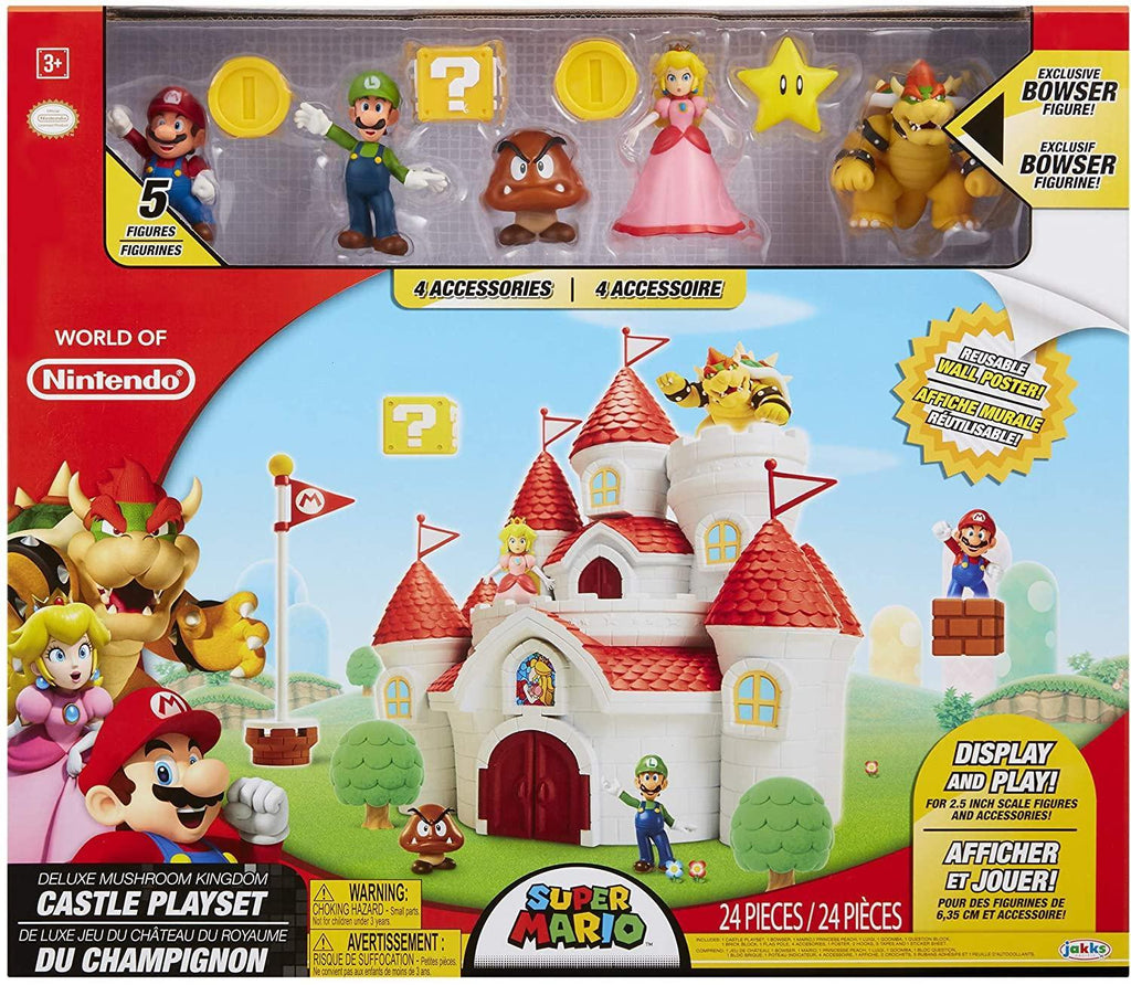Super Mario JPA70843 Deluxe Mushroom Kingdom Castle Playset - TOYBOX