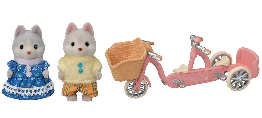 Sylvanian Families Tandem Cycling Set - Husky Brother & Sister - TOYBOX Toy Shop