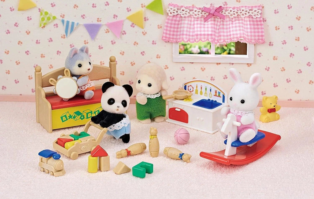 Sylvanian Families Baby's Toy Box -Snow Rabbit & Panda Babies - TOYBOX Toy Shop