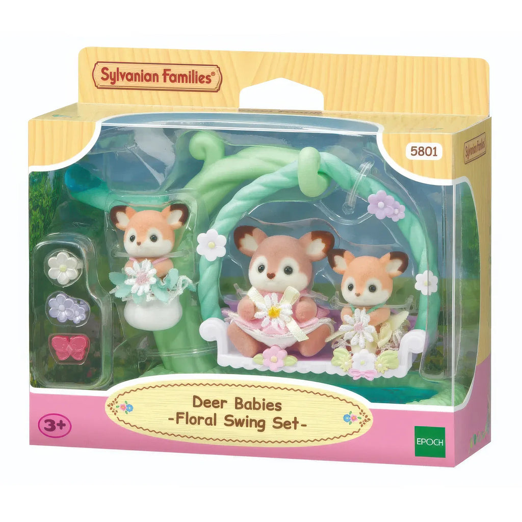 Sylvanian Families Deer Babies Floral Swing Set