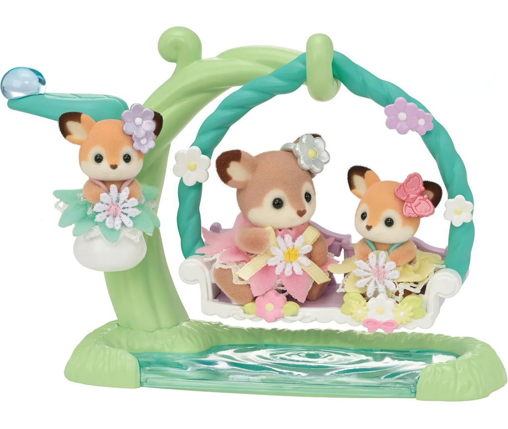 Sylvanian Families Deer Babies Floral Swing Set