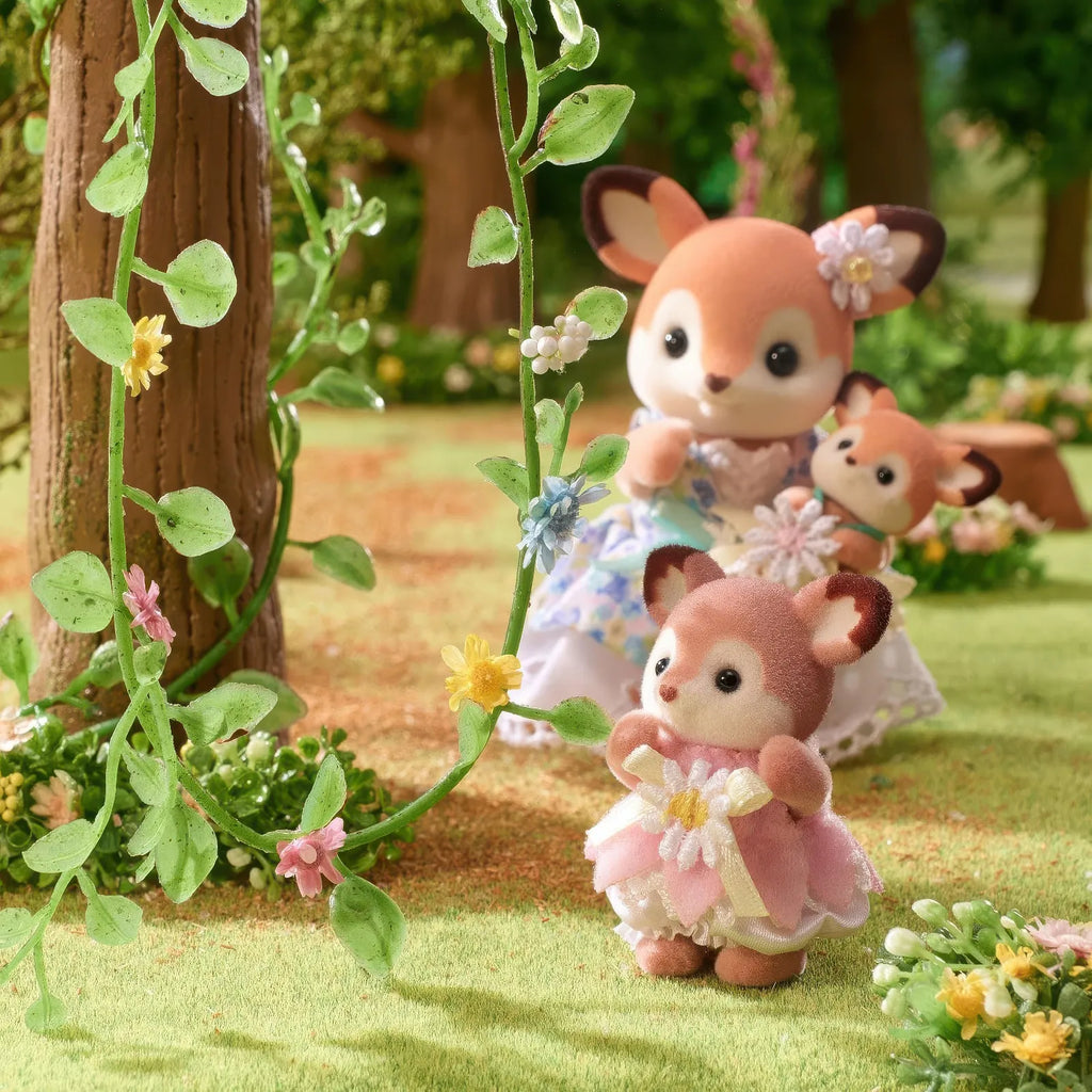 Sylvanian Families Deer Babies Floral Swing Set