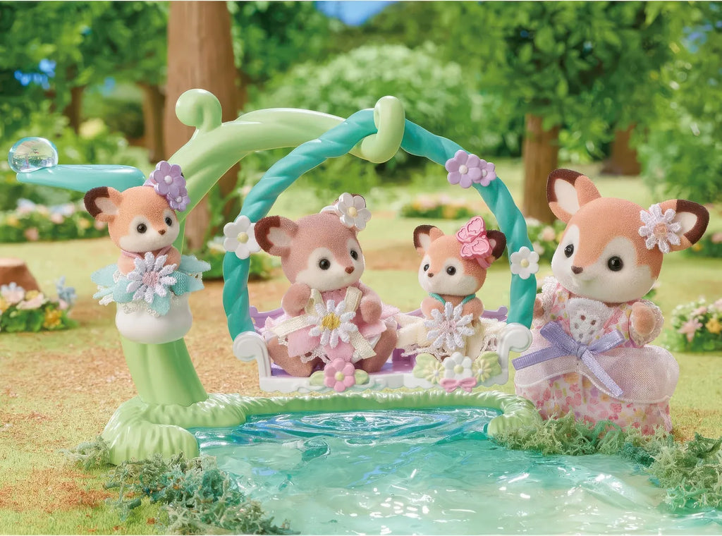 Sylvanian Families Deer Babies Floral Swing Set