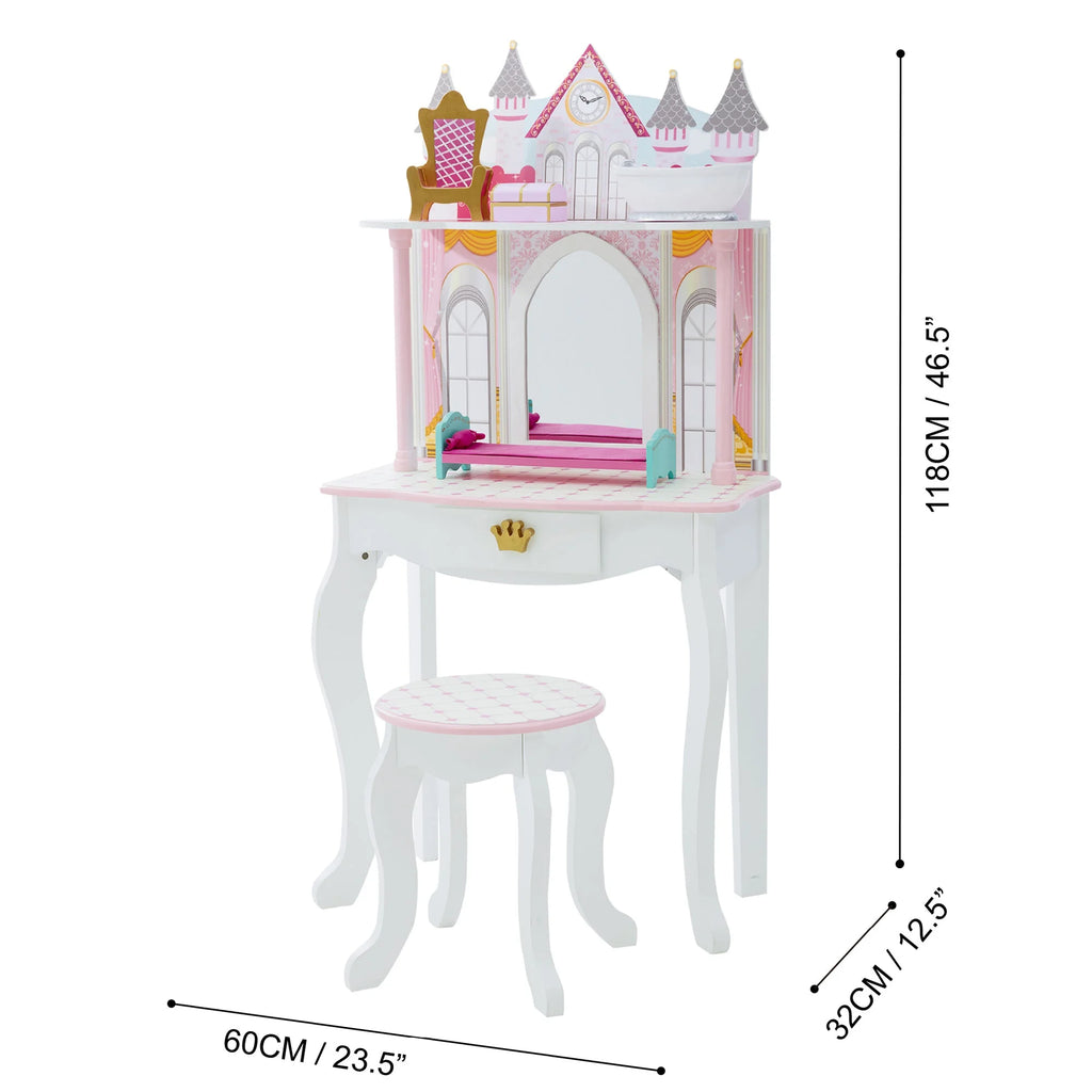 Teamson USA Kids Dreamland Princess Wooden Play Vanity Set - TOYBOX Toy Shop