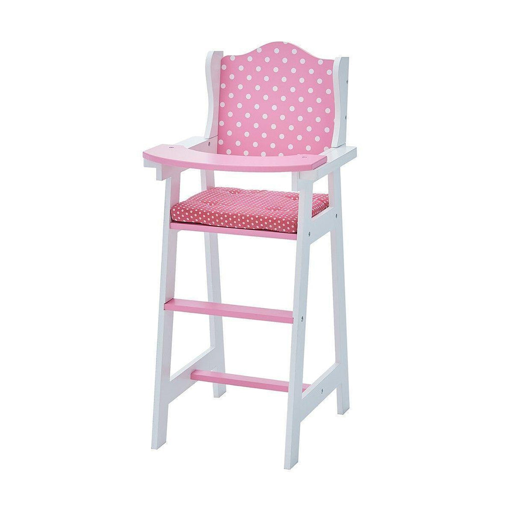 Teamson USA Olivia's Classic Baby Doll High Chair - Pink/White Polka Dot - TOYBOX