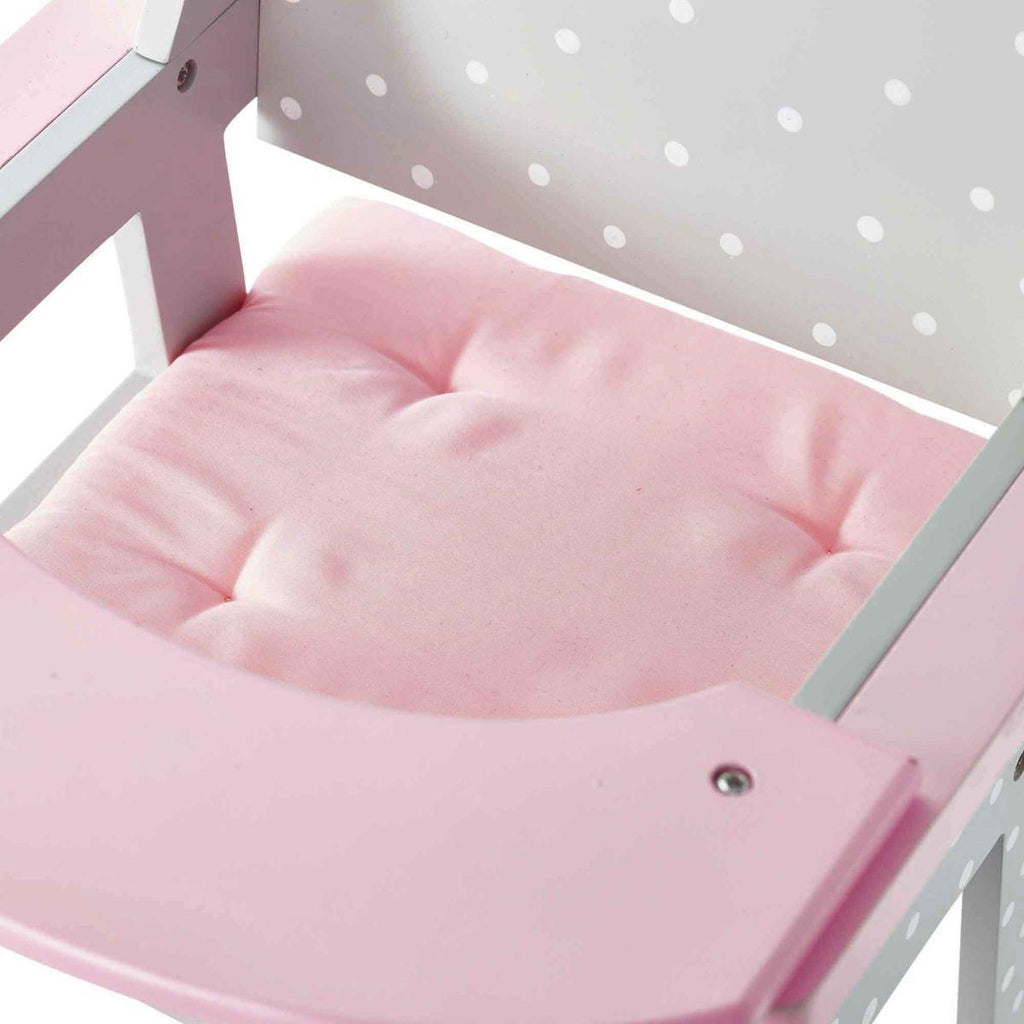 Teamson USA TD-0098AG Polka Dots Princess Baby Doll High Chair - Gray - TOYBOX Toy Shop