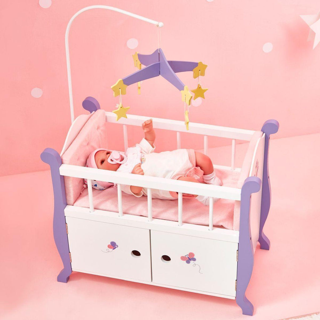 Teamson USA TD-0206A Little Princess Baby Doll Nursery Bed with Cabinet - TOYBOX Toy Shop
