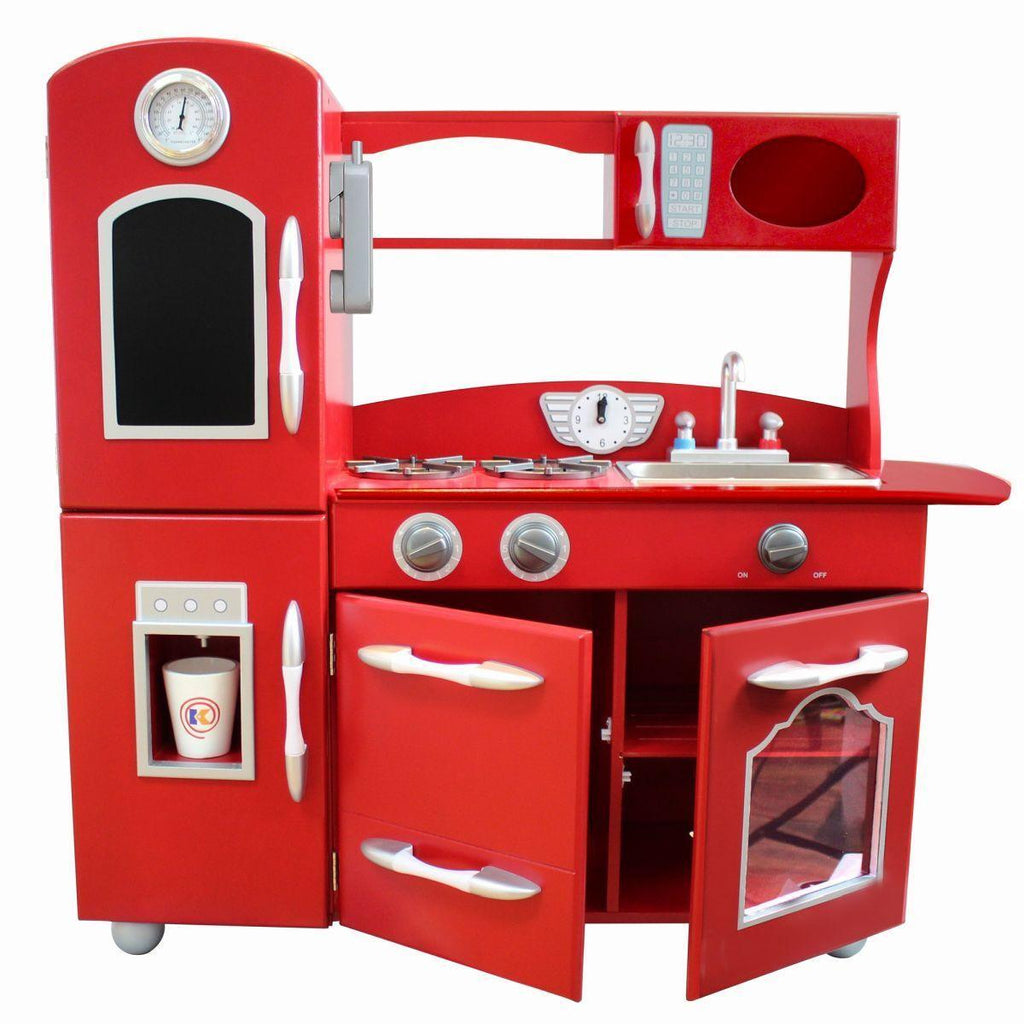 Teamson USA TD-11414R Little Chef Westchester Retro Play Kitchen - Red - TOYBOX Toy Shop