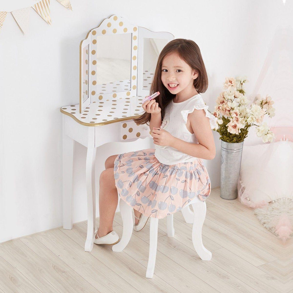 Teamson USA Fashion Polka Dot Prints Gisele Play Vanity Set - TOYBOX Toy Shop