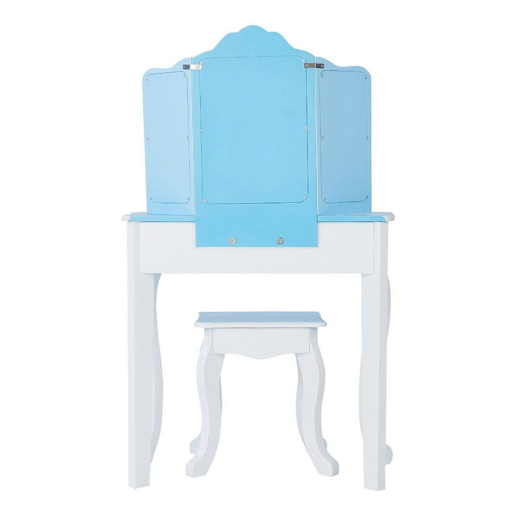 Teamson USA TD-11670O Fashion Snow Flake Prints Gisele Play Vanity Set Icy Blue and White - TOYBOX Toy Shop