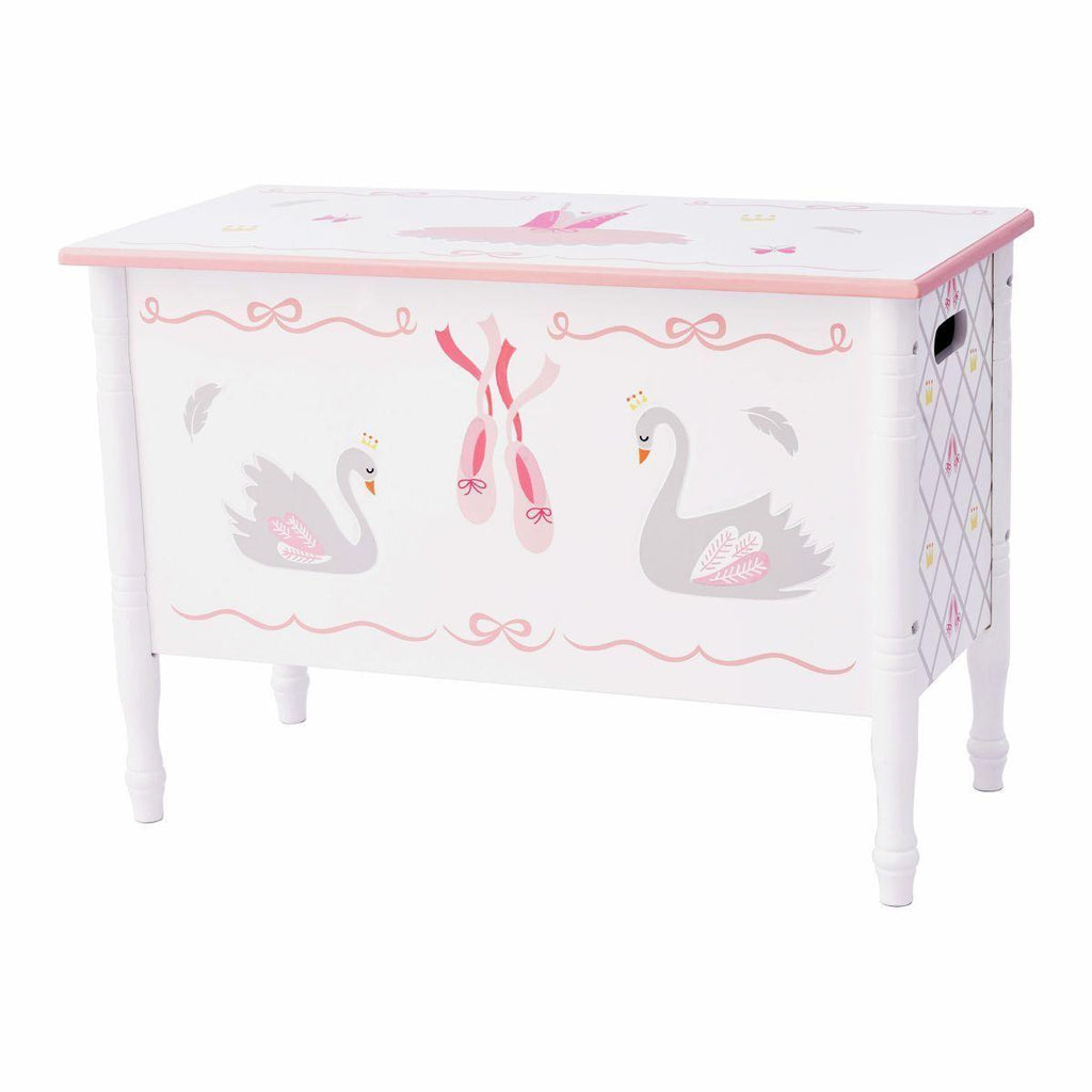 Teamson USA Swan Lake Ballerina Hand-Painted Toy Chest - TOYBOX Toy Shop