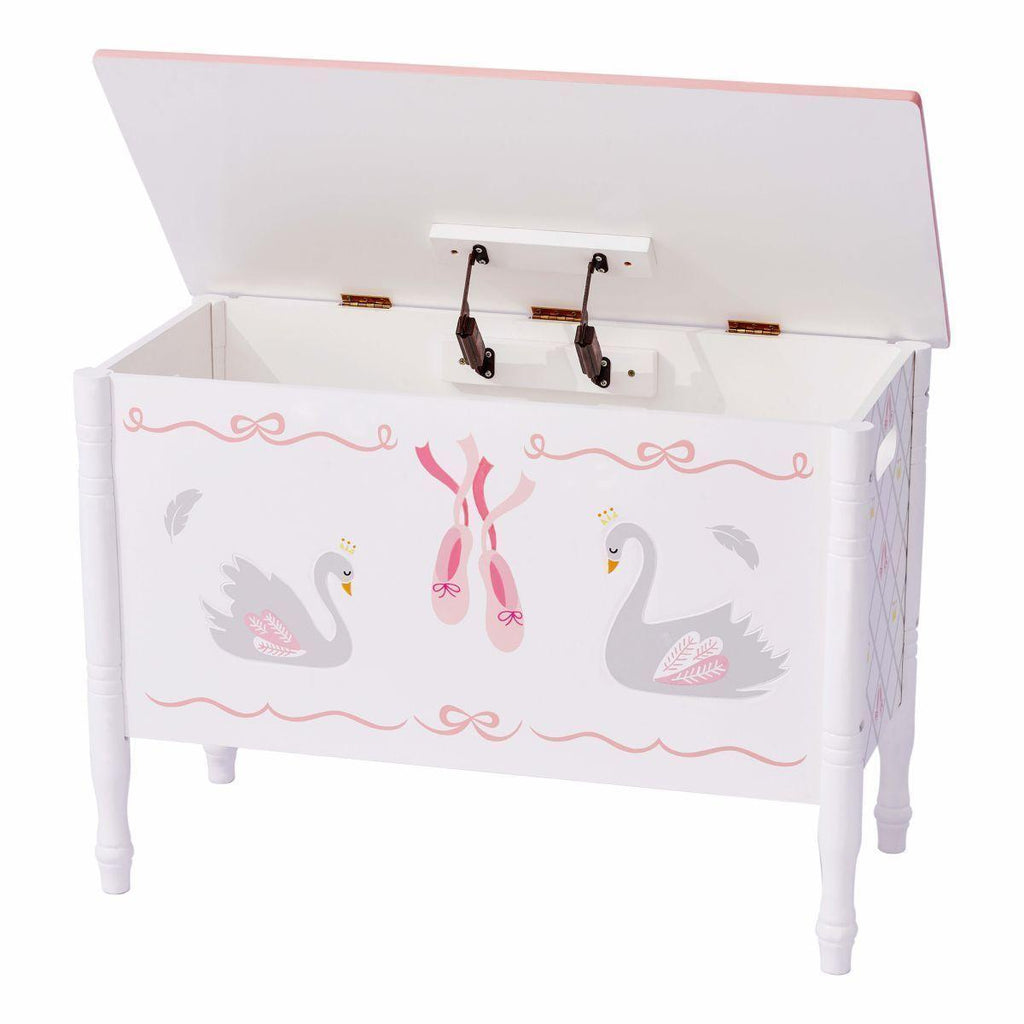 Teamson USA Swan Lake Ballerina Hand-Painted Toy Chest - TOYBOX Toy Shop