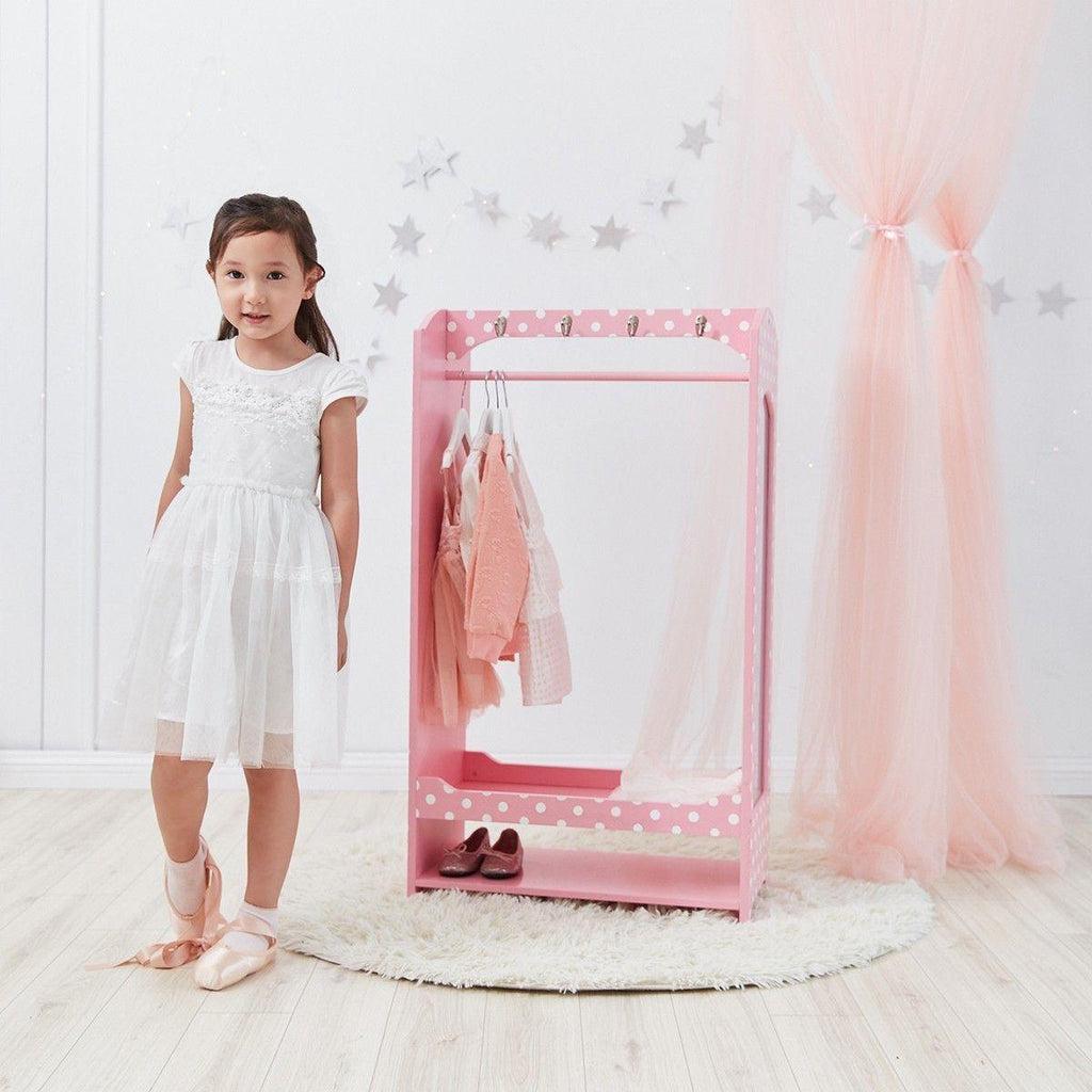 Teamson USA TD-12949A Fashion Polka Dot Prints Bella Dress Up Unit - Pink / White - TOYBOX Toy Shop