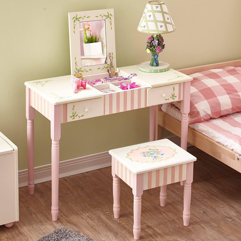 Teamson USA W3843G Bouquet Vanity Table and Stool Set - TOYBOX Toy Shop Cyprus