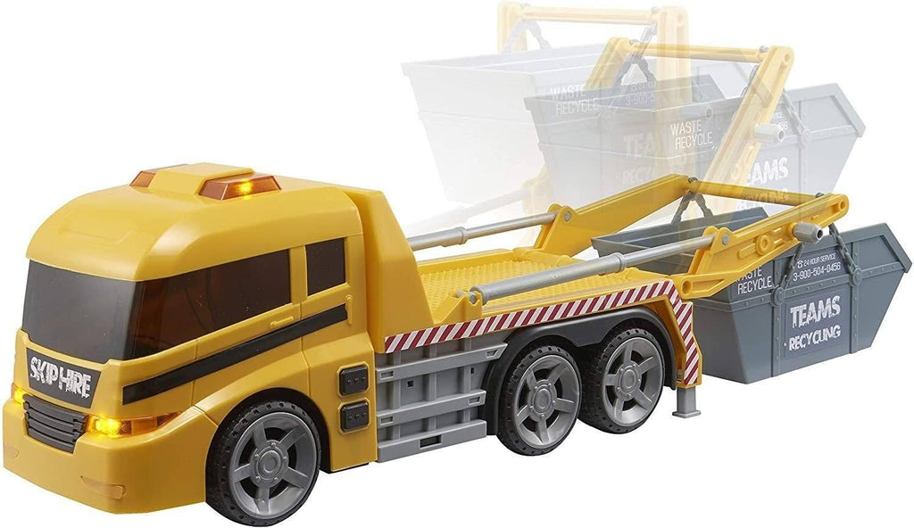 Teamsterz 1416394 Large Light & Sound Skip Lorry - Yellow - TOYBOX