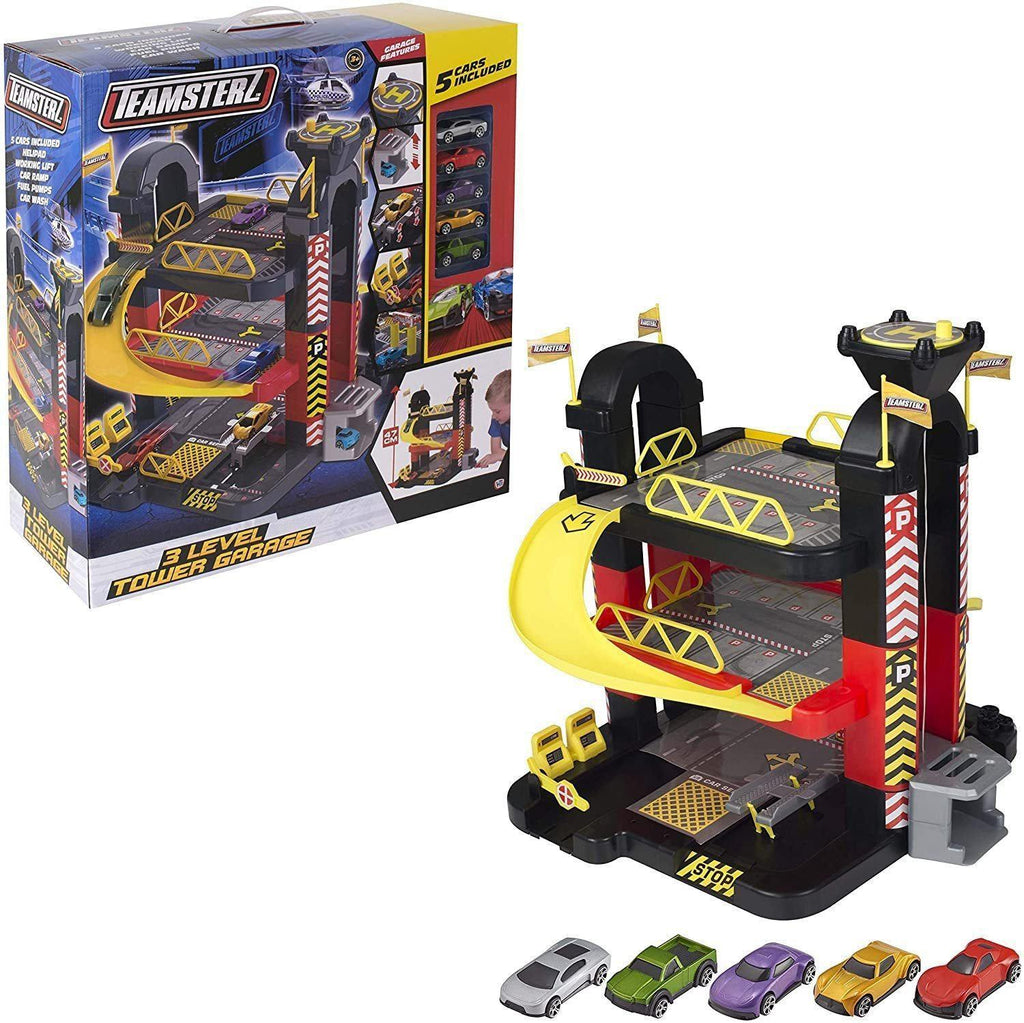 Teamsterz 3 Level Tower Garage + 5 Die-cast Cars - TOYBOX Toy Shop