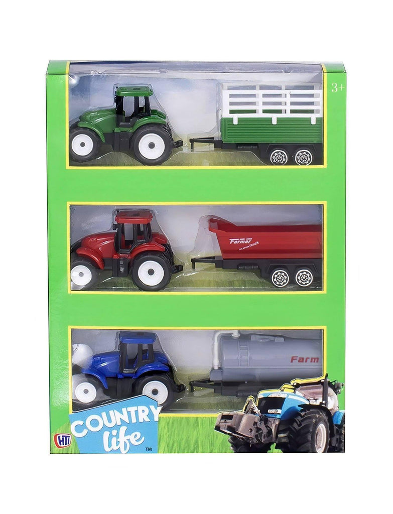 Teamsterz Country Life Tractor And Trailer Playset - Pack of 3 - TOYBOX Toy Shop