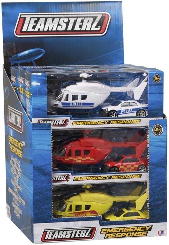 Teamsterz Emergency Response Helicopter & Car Playsets - TOYBOX Toy Shop