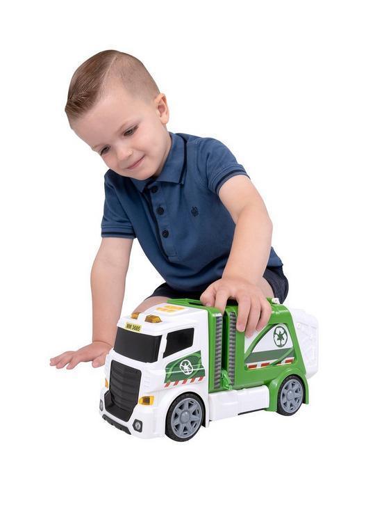 Teamsterz Large Light and Sound Mighty Moverz Garbage Truck - White/Green - TOYBOX