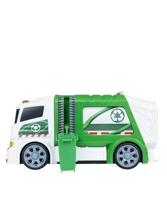 Teamsterz Large Light and Sound Mighty Moverz Garbage Truck - White/Green - TOYBOX