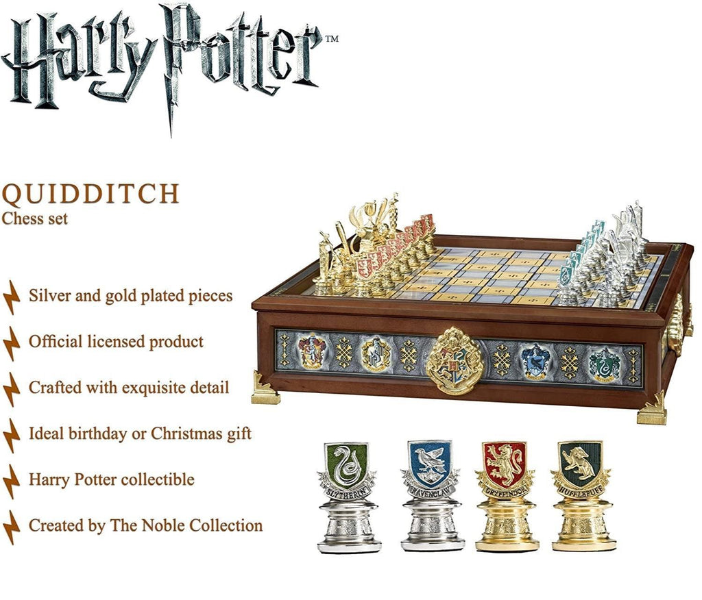 The Noble Collection Harry Potter Quidditch Chess Set 34cm Silver & Gold Plated - TOYBOX Toy Shop