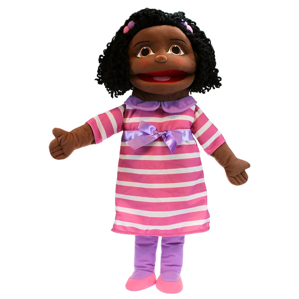 The Puppet Company - People Puppet Buddies - Medium Girl (dark Skin Tone)