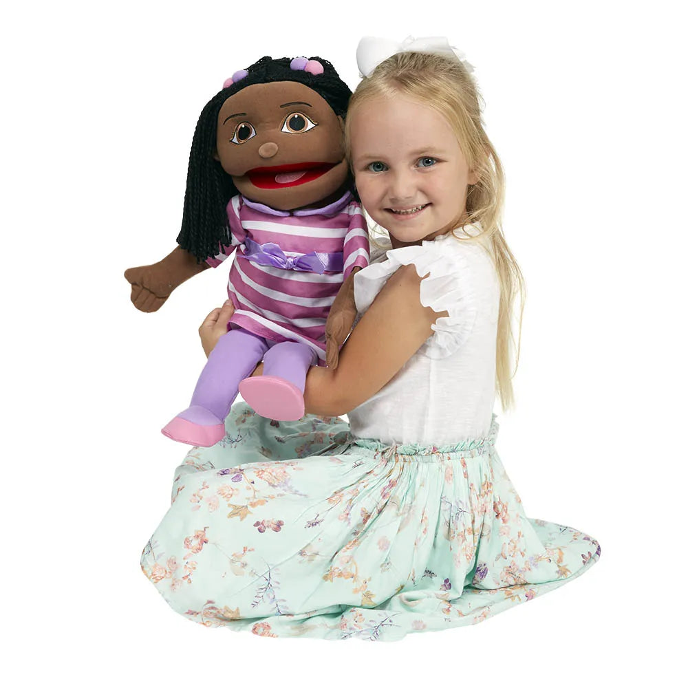 The Puppet Company - People Puppet Buddies - Medium Girl (dark Skin Tone)