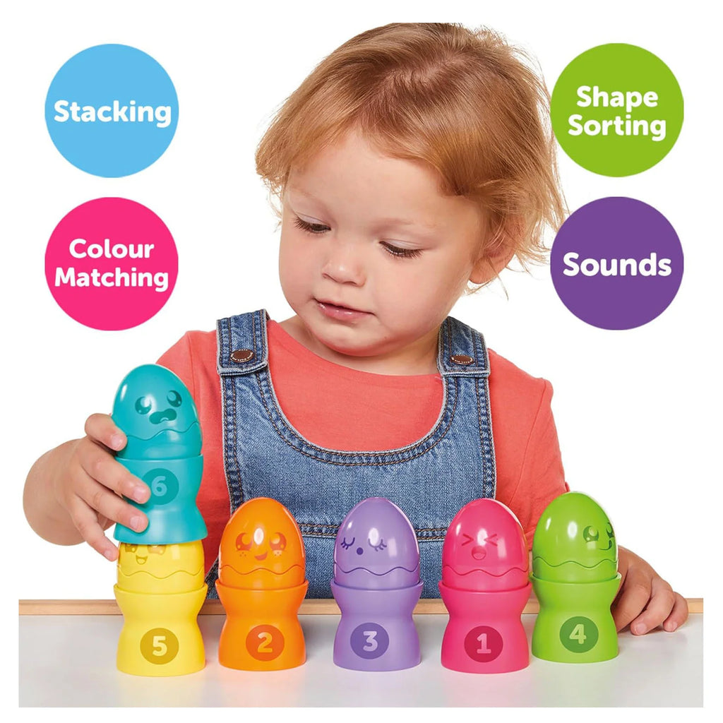 TOMY Toomies Hide & Squeak Egg Stackers - TOYBOX Toy Shop