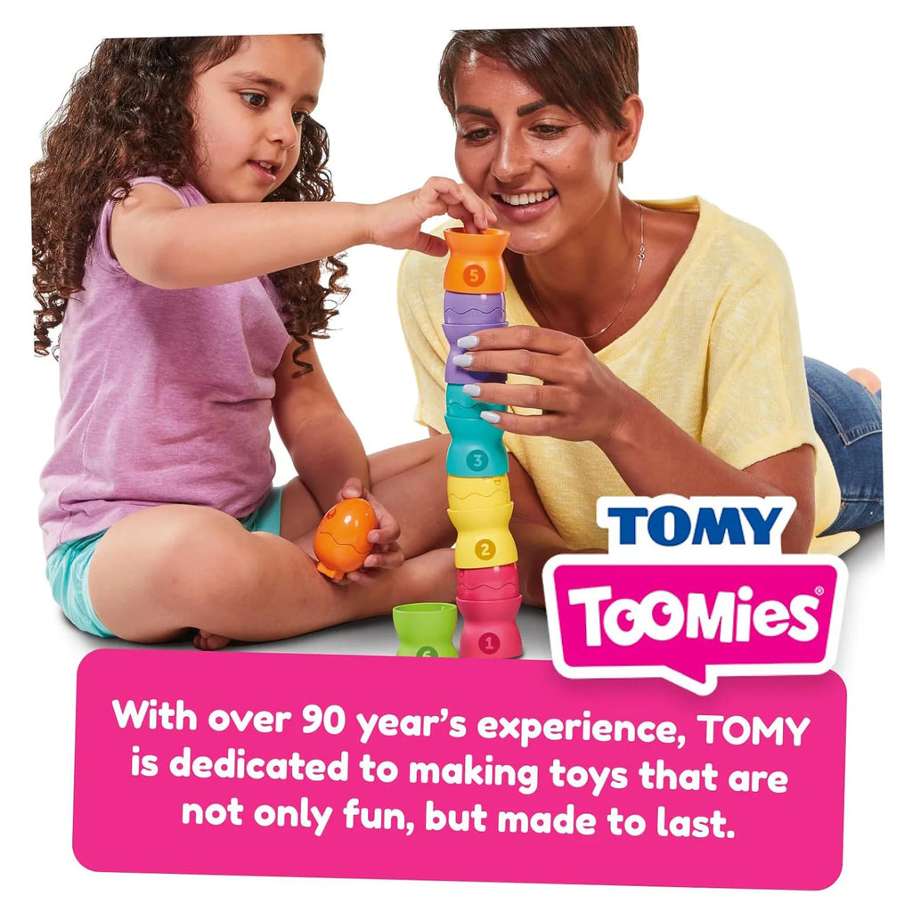 TOMY Toomies Hide & Squeak Egg Stackers - TOYBOX Toy Shop