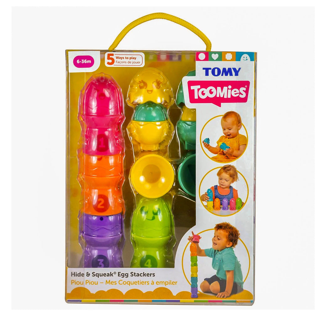 TOMY Toomies Hide & Squeak Egg Stackers - TOYBOX Toy Shop