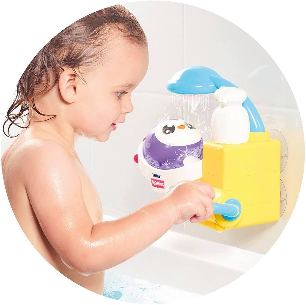 TOMY Toomies  Shower & Scrub Penguin Baby Bath Toy - TOYBOX Toy Shop