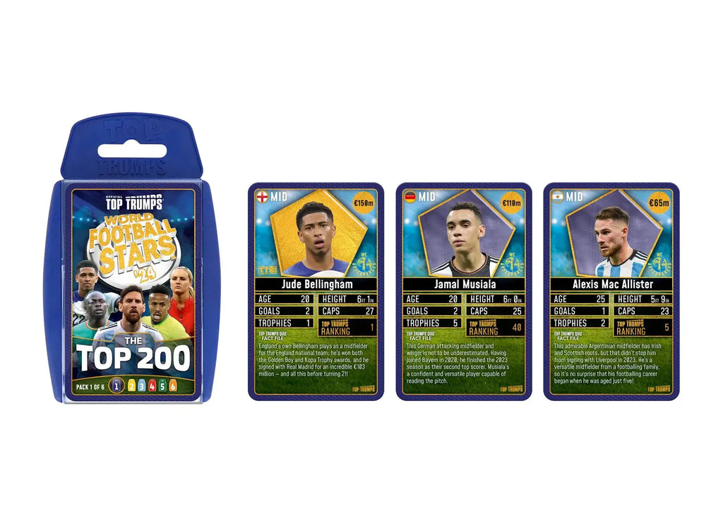 Top Trumps World Football Stars Top 200 Card Game - Pack 1 - TOYBOX Toy Shop