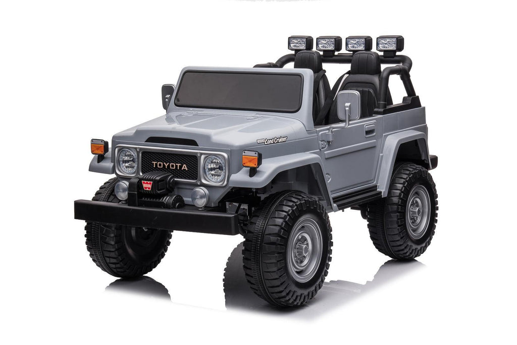 TOYOTA Land Cruiser Jeep 12V Battery 2-Seater Ride-on Car - Grey - TOYBOX