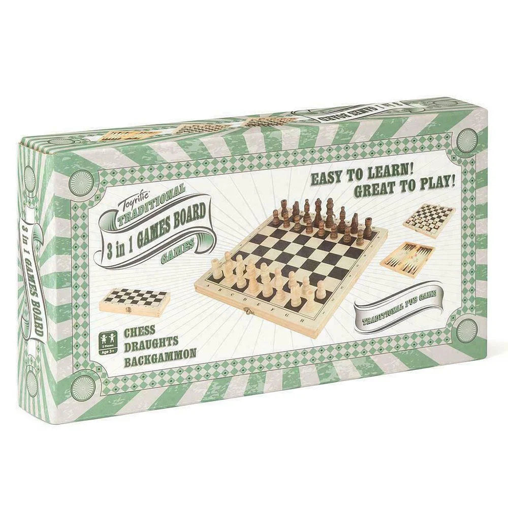 Traditional Games 3 in 1 Board Game - TOYBOX Toy Shop