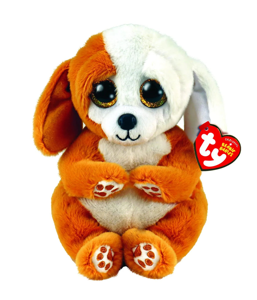 Ty Beanie Babies Ruggles Brown and White Dog Plush 15cm