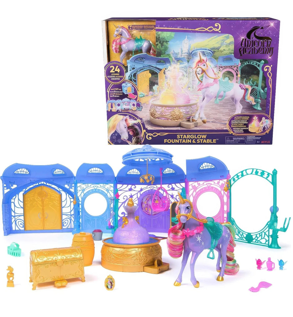 Unicorn Academy Starglow Fountain & Stable Playset