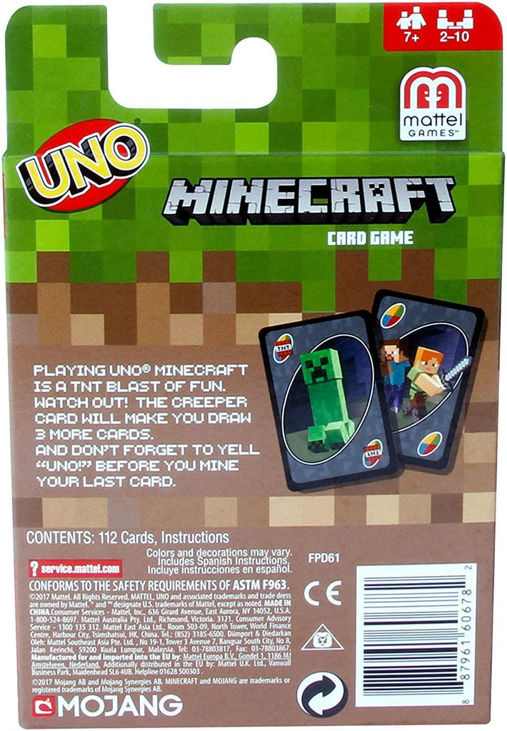 UNO Minecraft Playing Cards - TOYBOX Toy Shop