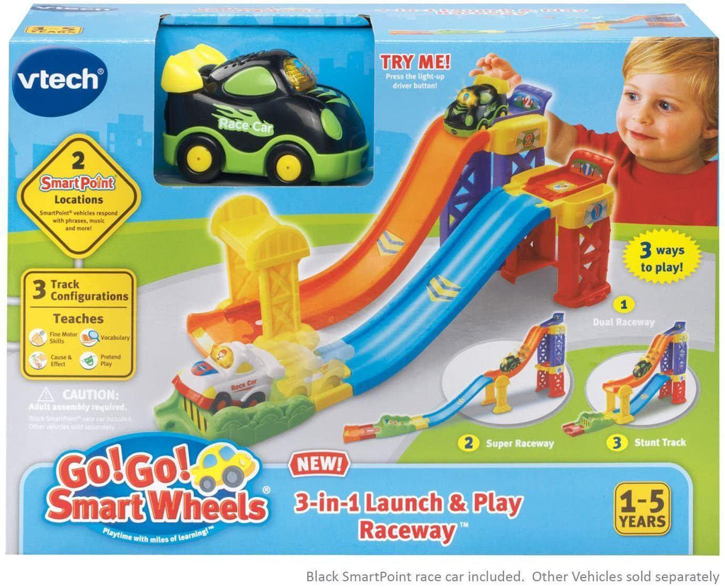 VTech Go! Go! Smart Wheels 3-in-1 Launch & Play Raceway - Greek - TOYBOX Toy Shop