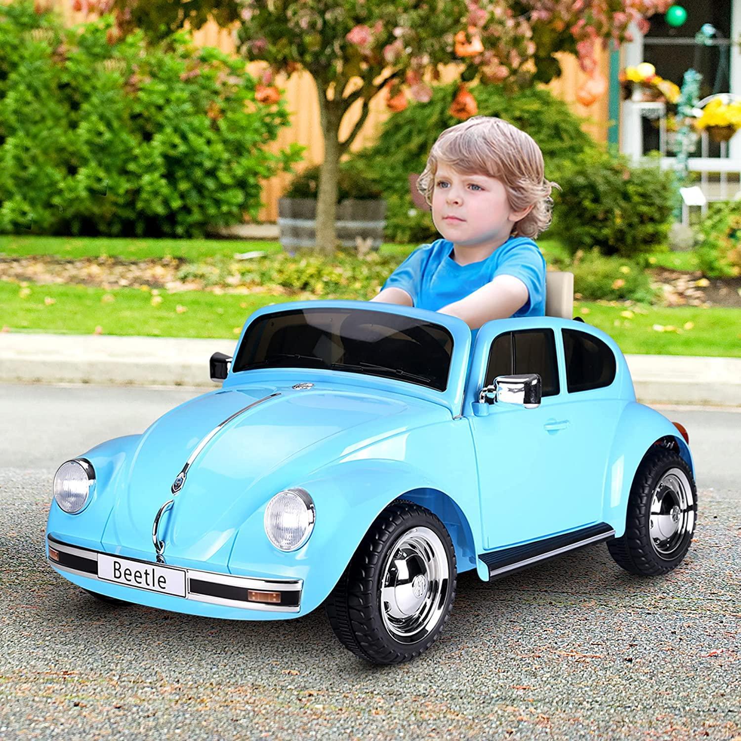 VW Beetle 12V Battery Ride-on Car with Remote Control Blue – TOYBOX