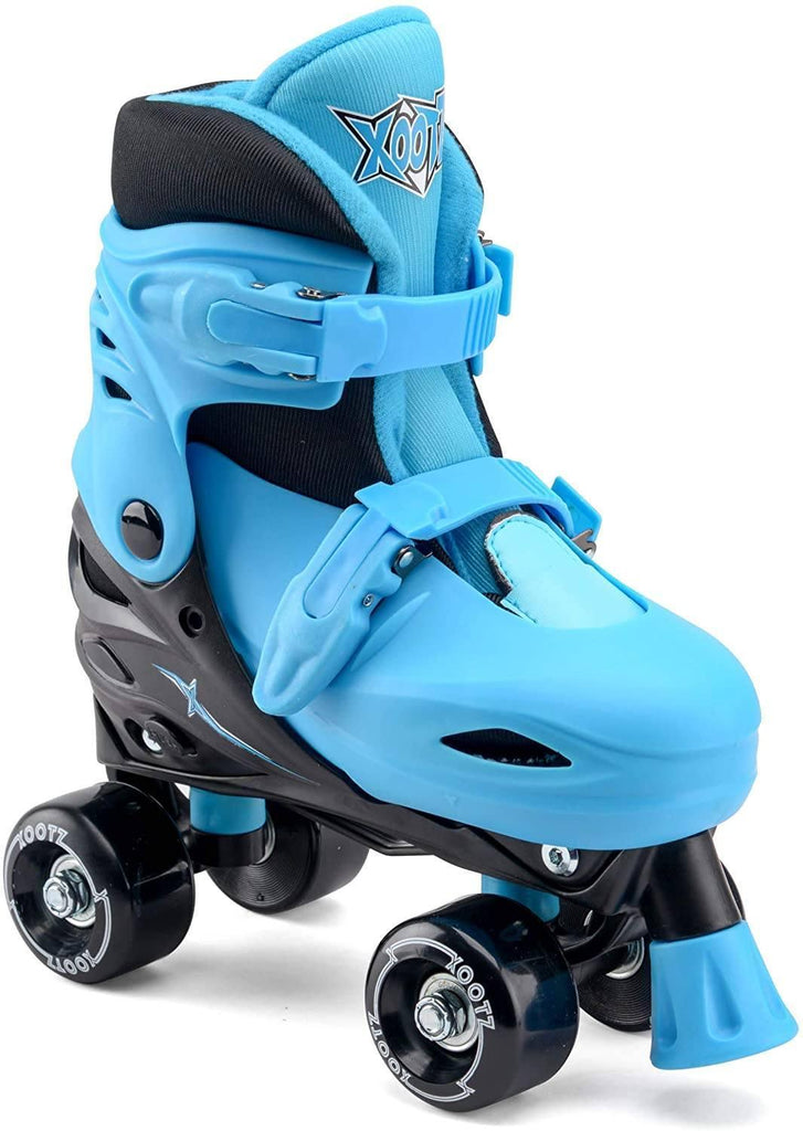 XOOTZ Boys Quad Skates, Beginner Adjustable Roller Skates, Blue/Black, Size Medium - TOYBOX Toy Shop