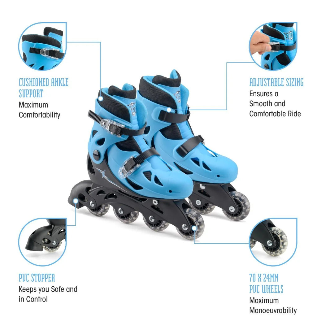 Xootz Inlines Skates - Blue - Size Medium - TOYBOX Toy Shop