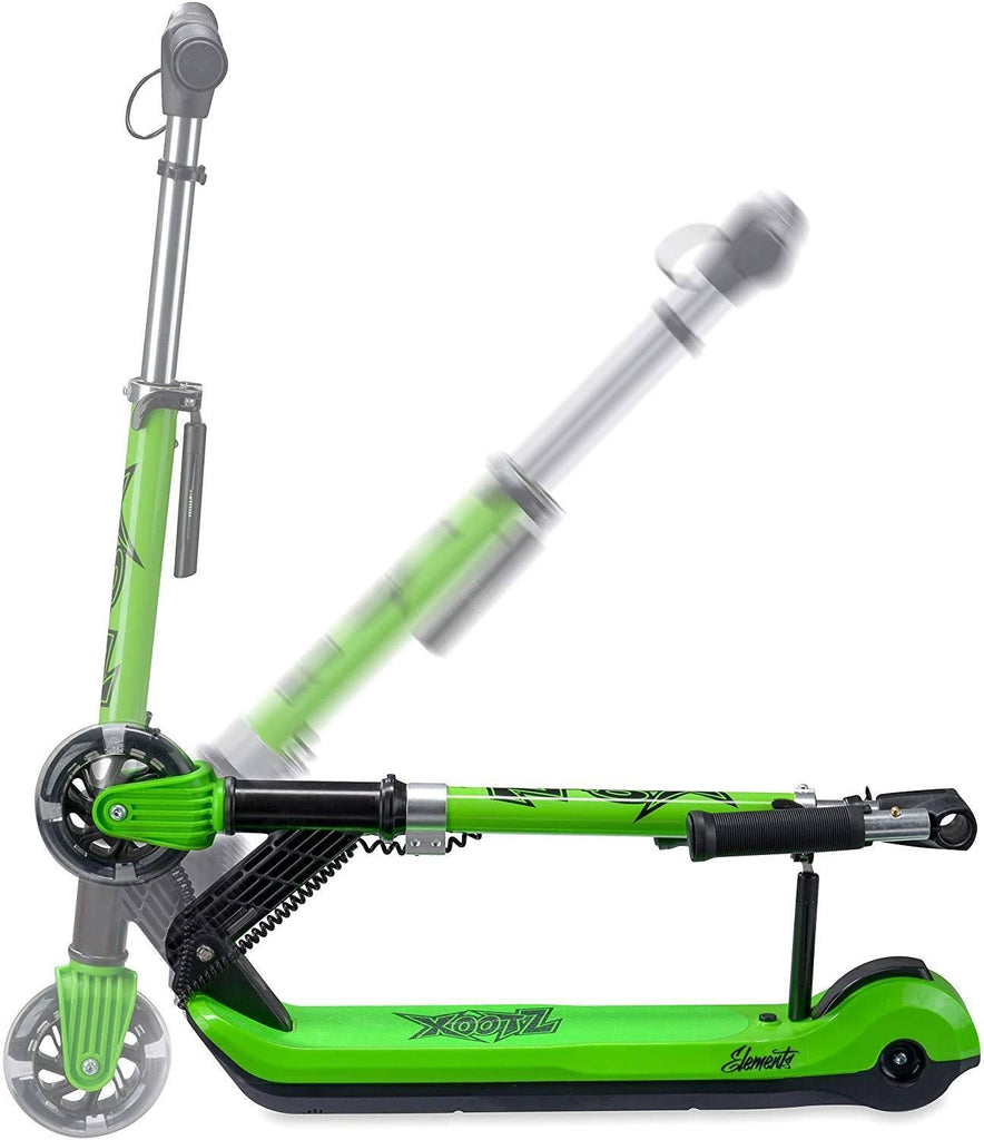 XOOTZ Kids Electric Scooter Folding with LED Light Up Wheel - Green - TOYBOX Toy Shop