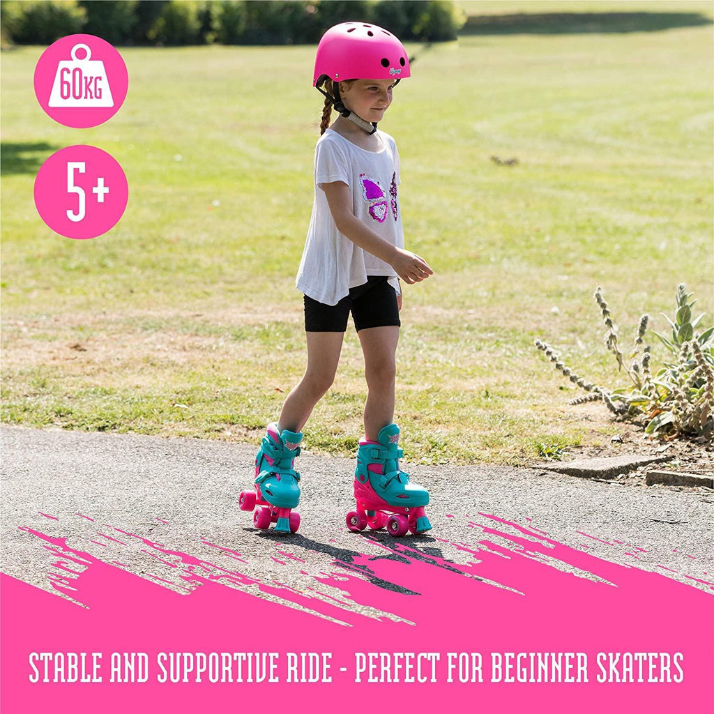 XOOTZ Kids Quad Skates, Beginner Adjustable Roller Skates Girls, Medium - TOYBOX Toy Shop