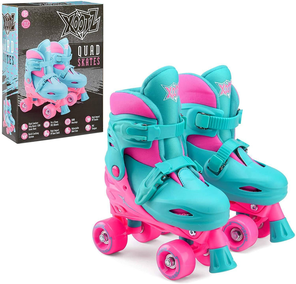 XOOTZ Kids Quad Skates, Beginner Adjustable Roller Skates Girls, Small - TOYBOX Toy Shop