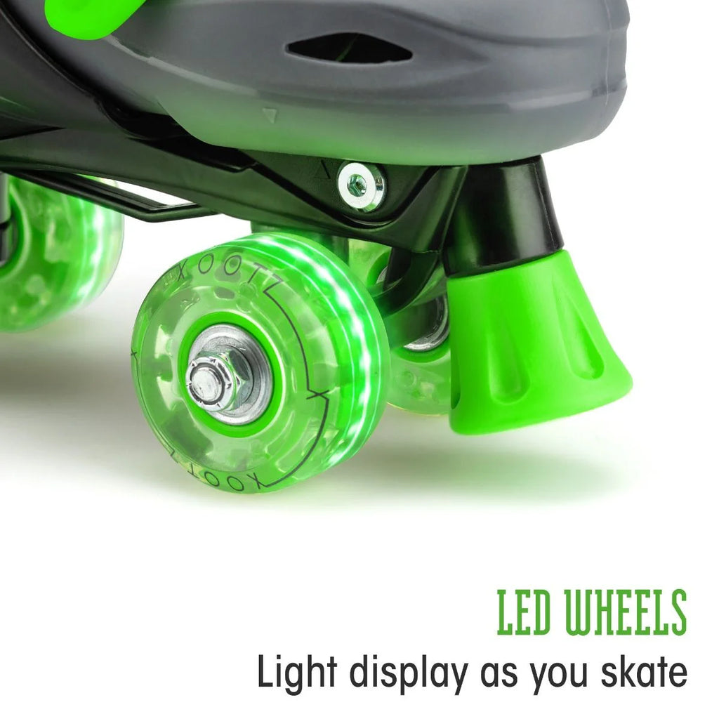Xootz Quad LED Roller Skates - Green - Size Medium - TOYBOX Toy Shop