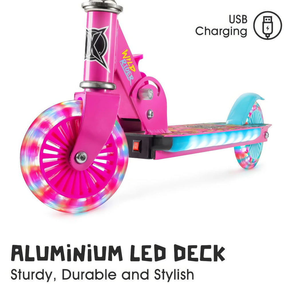Xootz Wild Rider - Pink Leopard Light Up LED Scooter - TOYBOX Toy Shop