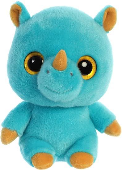 YOOHOO 61123 Rino Rhinoceros 20cm Soft Toy - Blue - TOYBOX