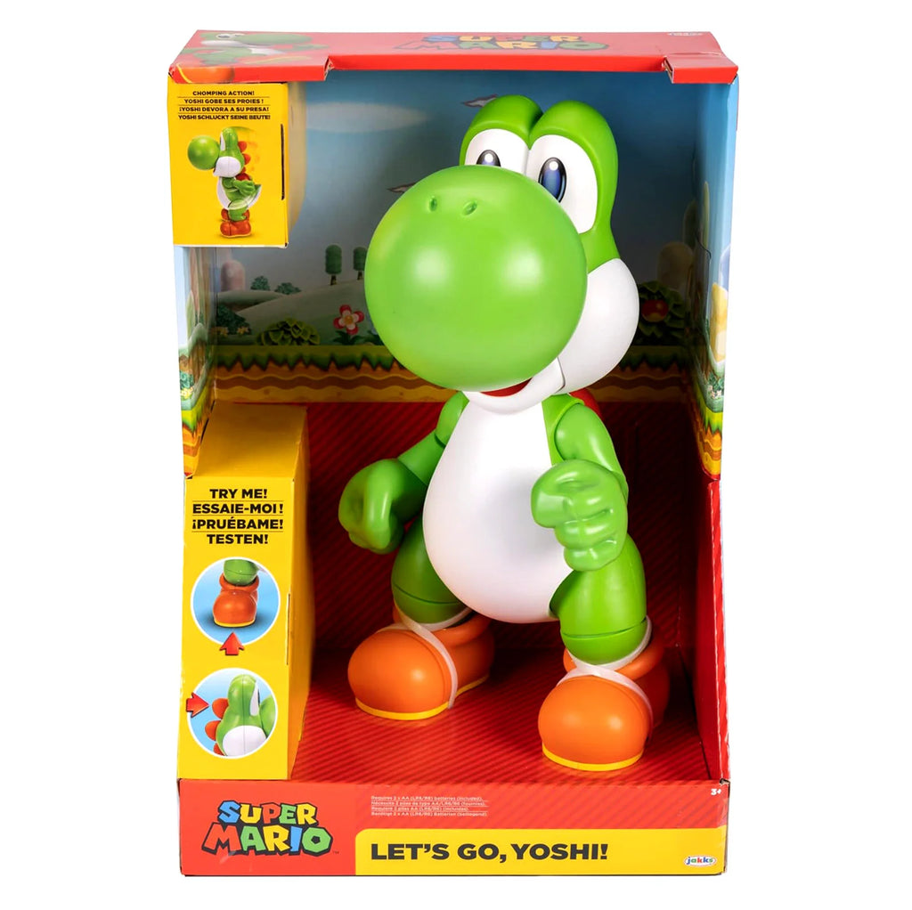 Yoshi Lets Go Super Mario Bros Interactive Figure 36cm - TOYBOX Toy Shop