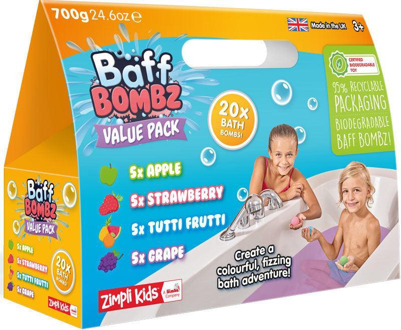 Zimpli Kids Baff Bath Bombz Round Mega Value Pack - 20 Pack 700g - TOYBOX Toy Shop